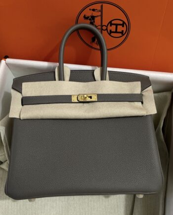 HermèS Birkin25 8F Gray Togo Leather Hand-Stitched Birkin 25