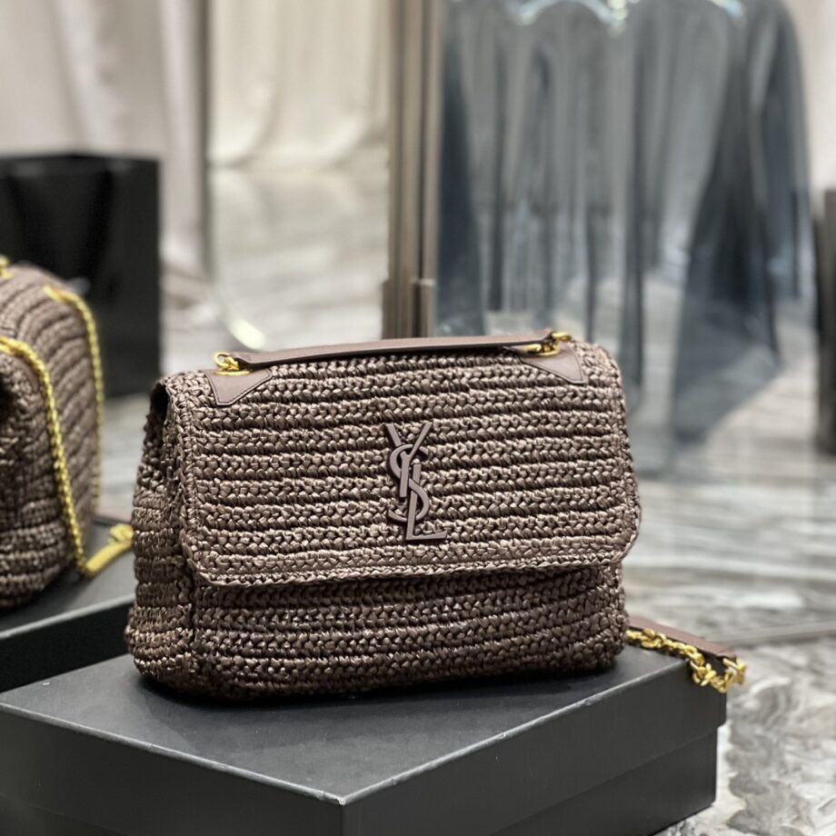 YSL 633158 Niki Raffia Woven Bag 4 Colors Available