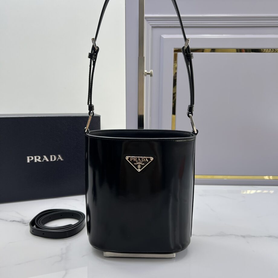 PRADA 1BE059 Black New Bucket Bag