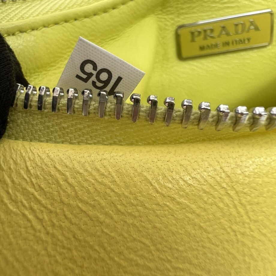 PRADA 1BH204 Yellow Sheepskin Hobo Bag