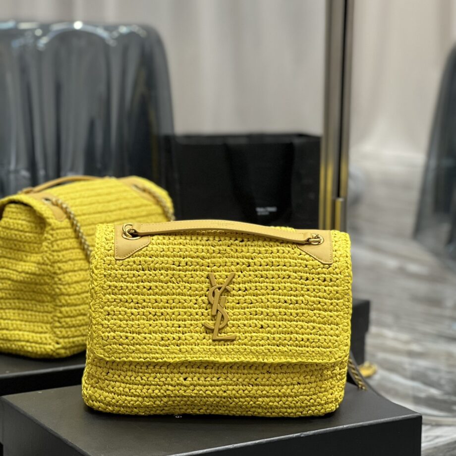 YSL 633158 Niki Raffia Woven Bag 4 Colors Available