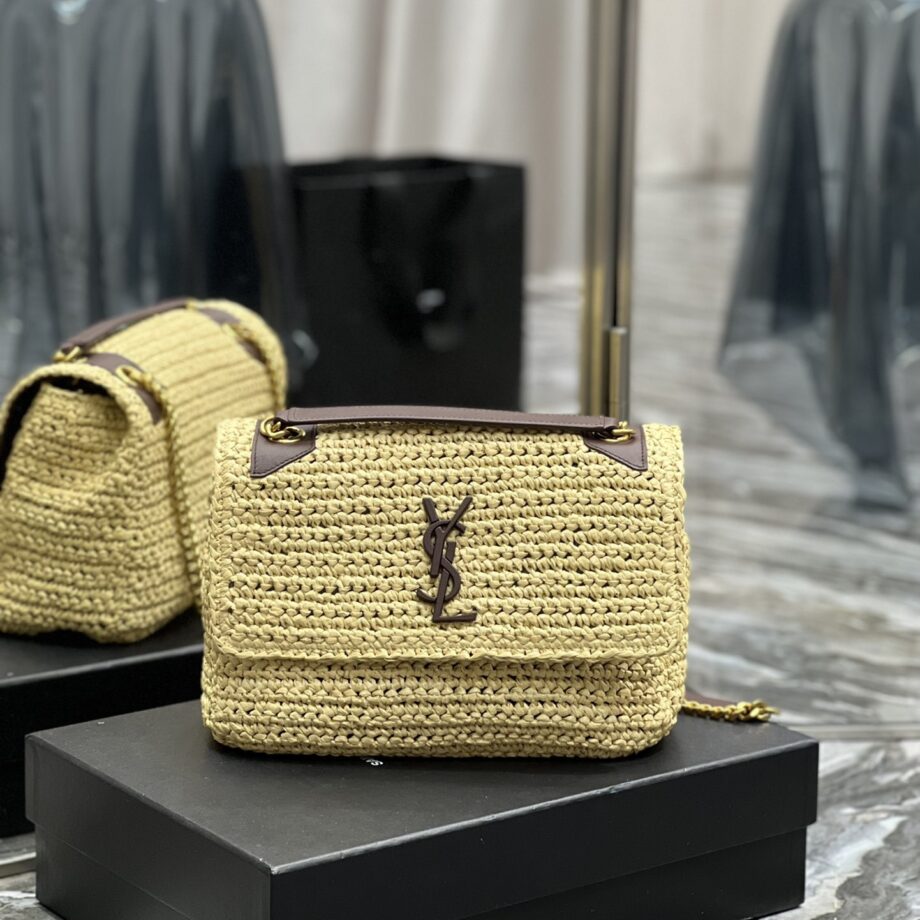 YSL 633158 Niki Raffia Woven Bag 4 Colors Available