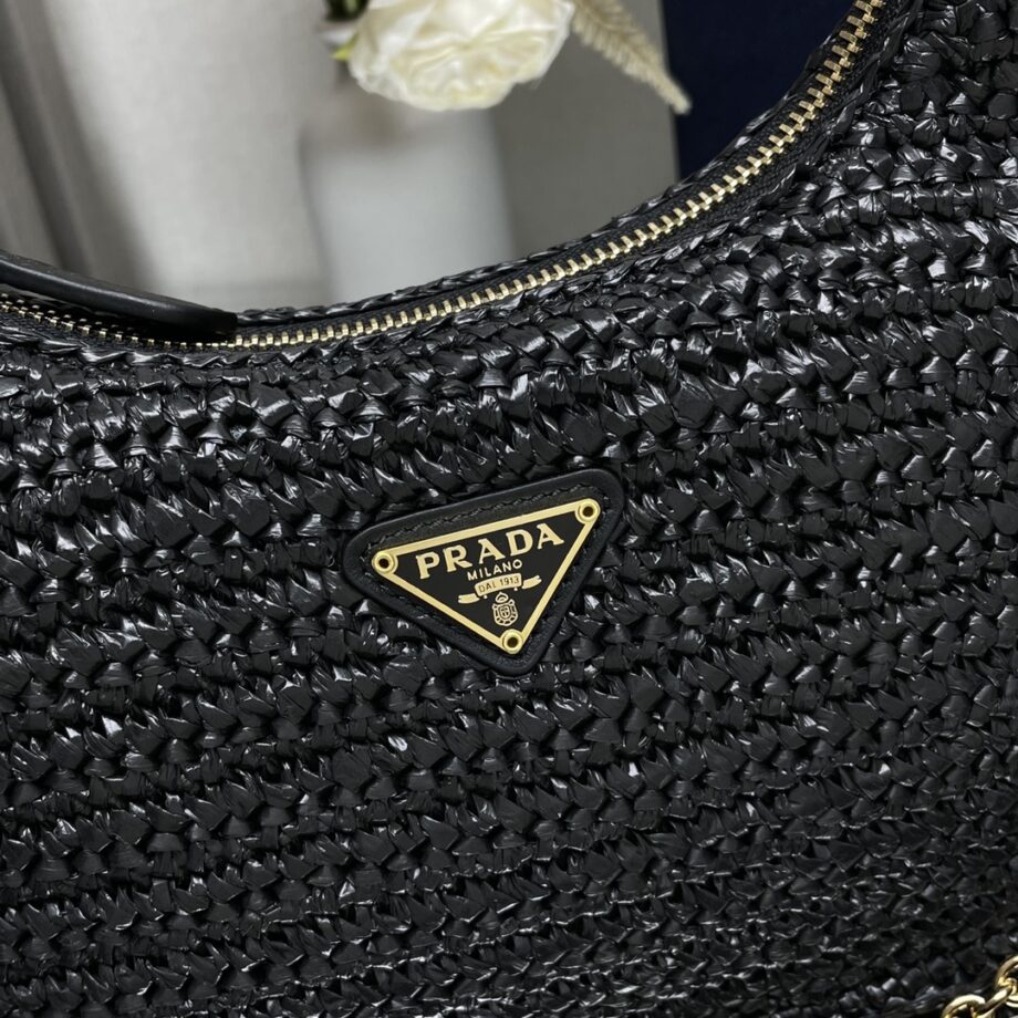 PRADA 1BH204 Handmade Raffia Woven Women'S Bag