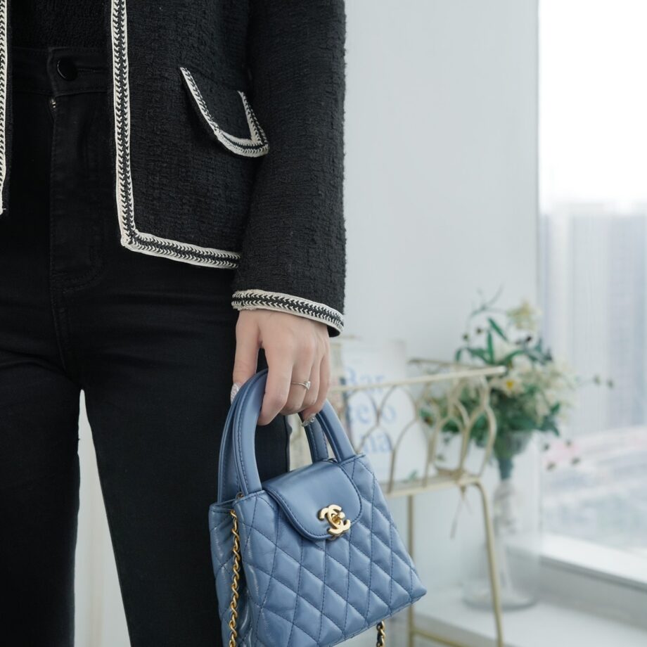 Chanel AS4416 23K Light Blue Large Kelly Handle Bag