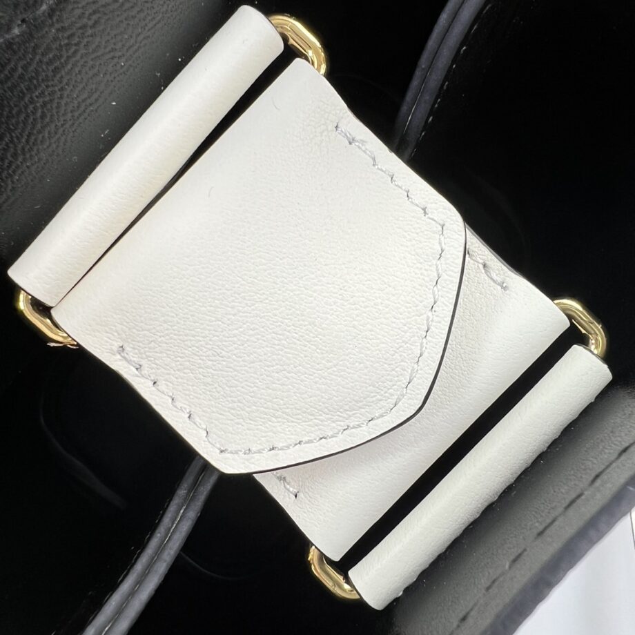 PRADA 1BA217 White Small Saffiano Leather Prada Panier Bag