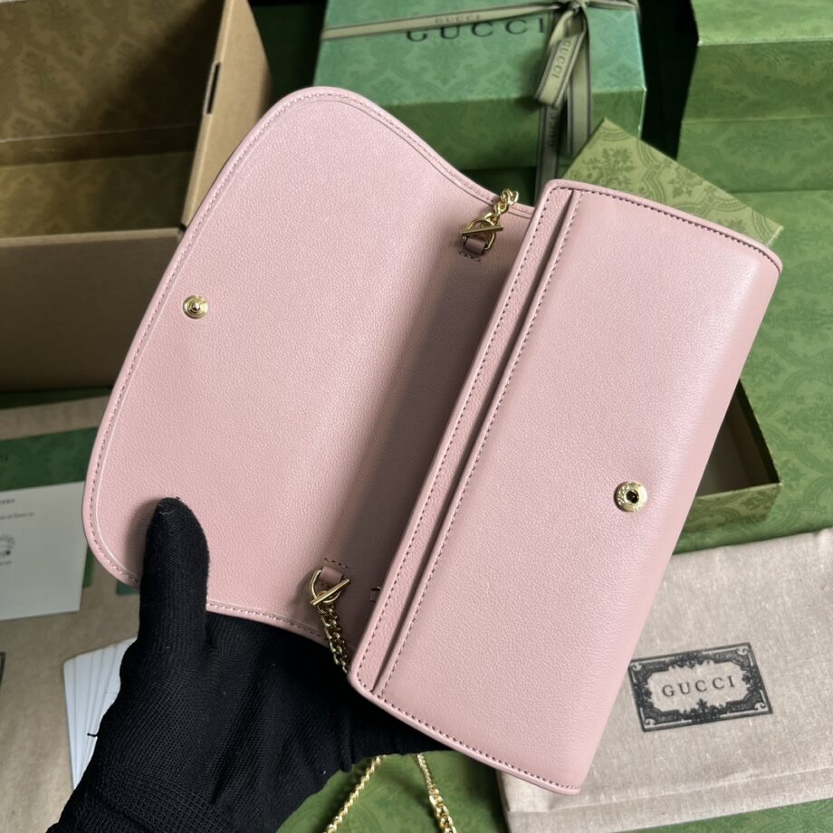 Gucci 725215 Pink Blondie Continental Chain Wallet