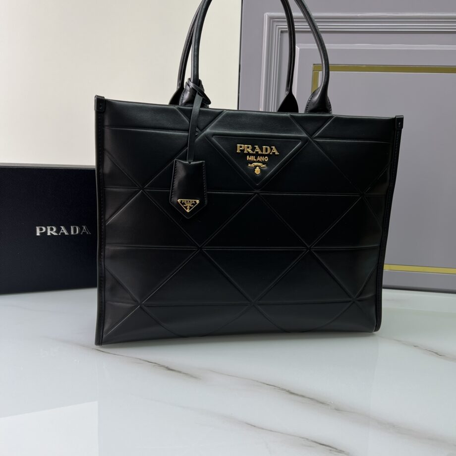 PRADA 1BA384 Large Leather Prada Symbole Bag With Topstitching