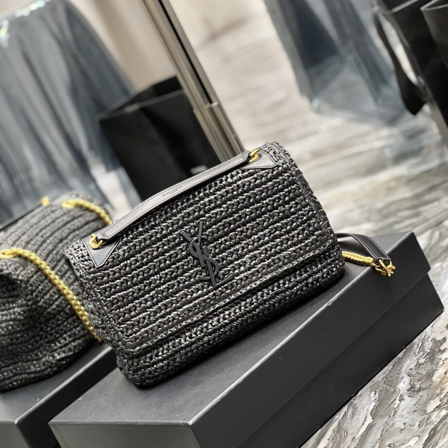 YSL 633158 Niki Raffia Woven Bag 4 Colors Available