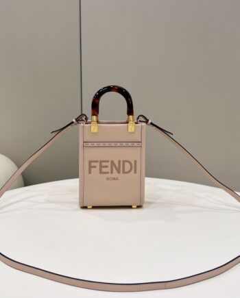 fendi replica handbags small razor poodle auro pink beige