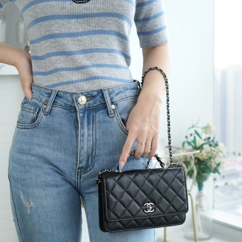 Chanel 23K Rhinestone Handle Woc Bag