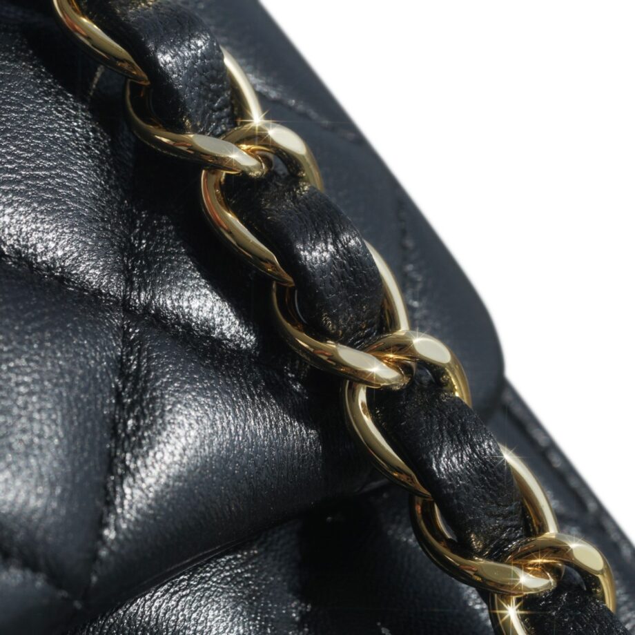 Chanel Black & Gold Hardware French Imported Lambskin Mini Flap Bag