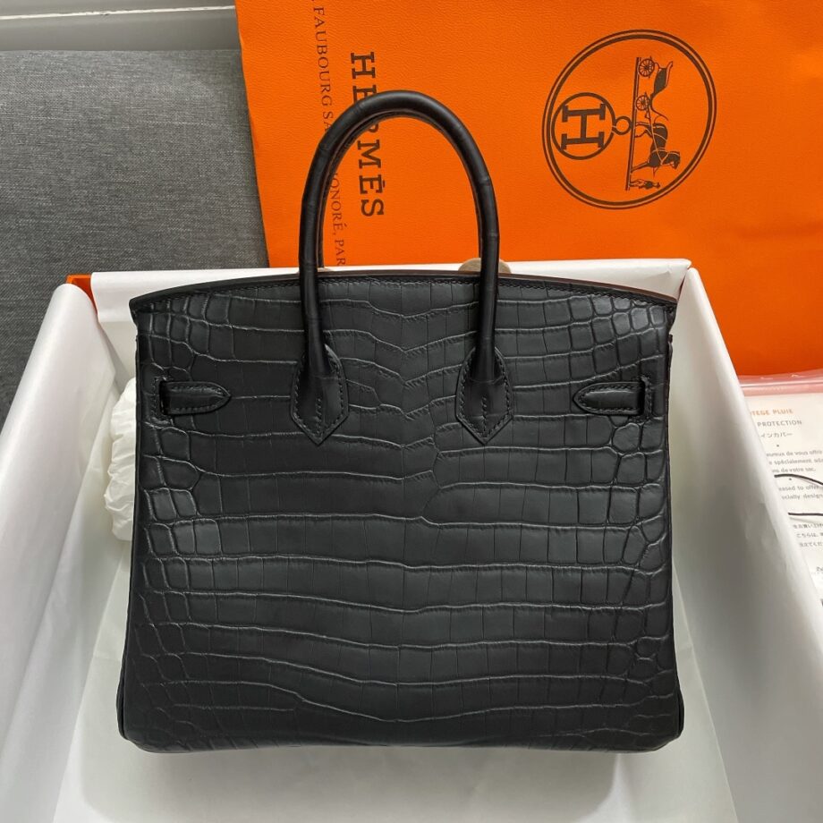 HermèS Birkin25 Black Nile Crocodile Black Hardware Handmade Hand Sewing Birkin25