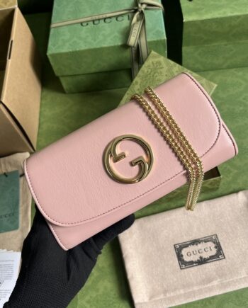 Gucci 725215 Pink Blondie Continental Chain Wallet