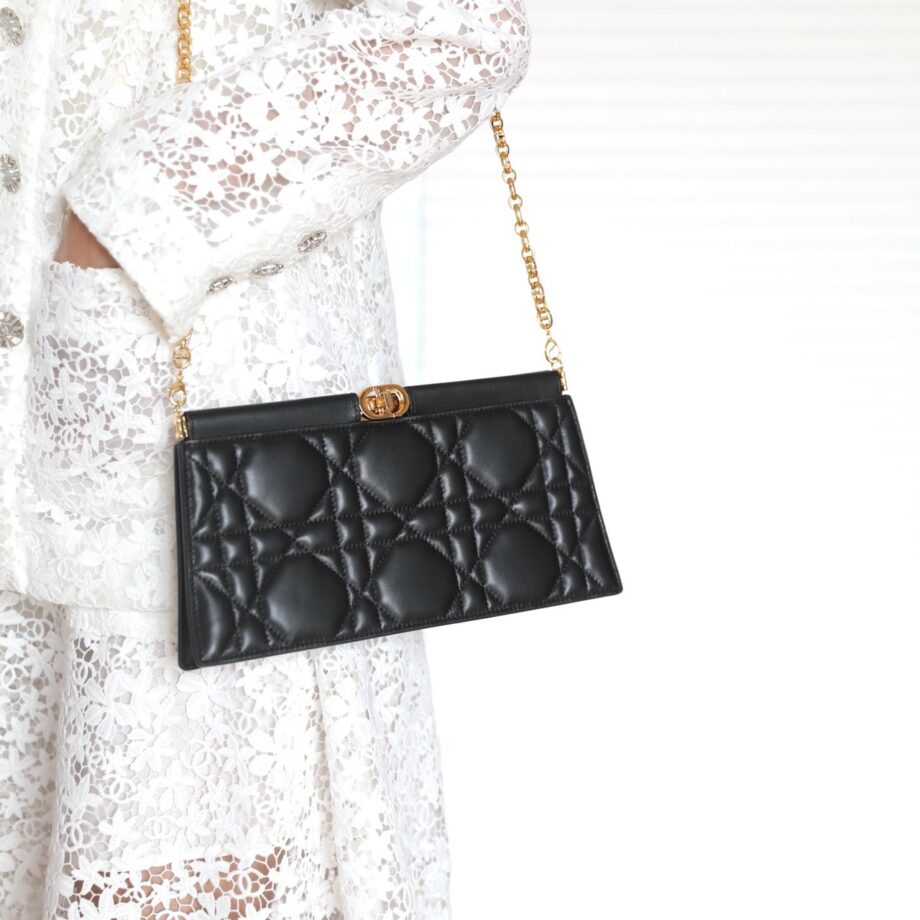 Dior S5166UDBB Dior Caro Colle Noire Clutch With Chain