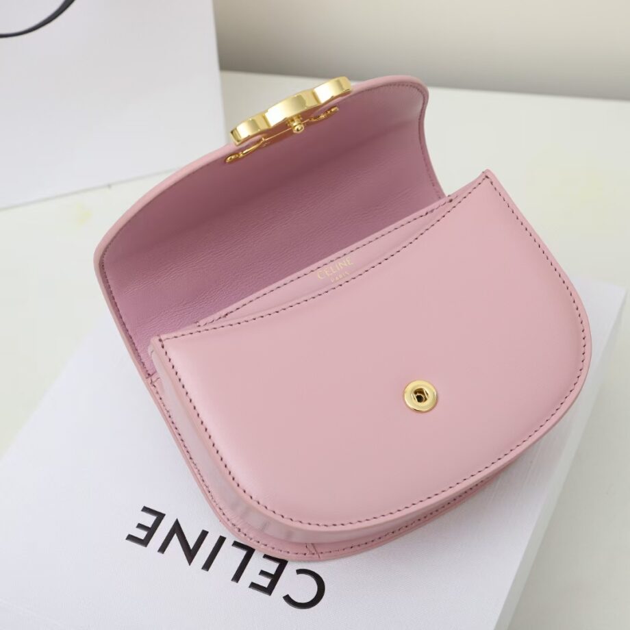 celine 10l063 pink mini besace triomphe saddle bag