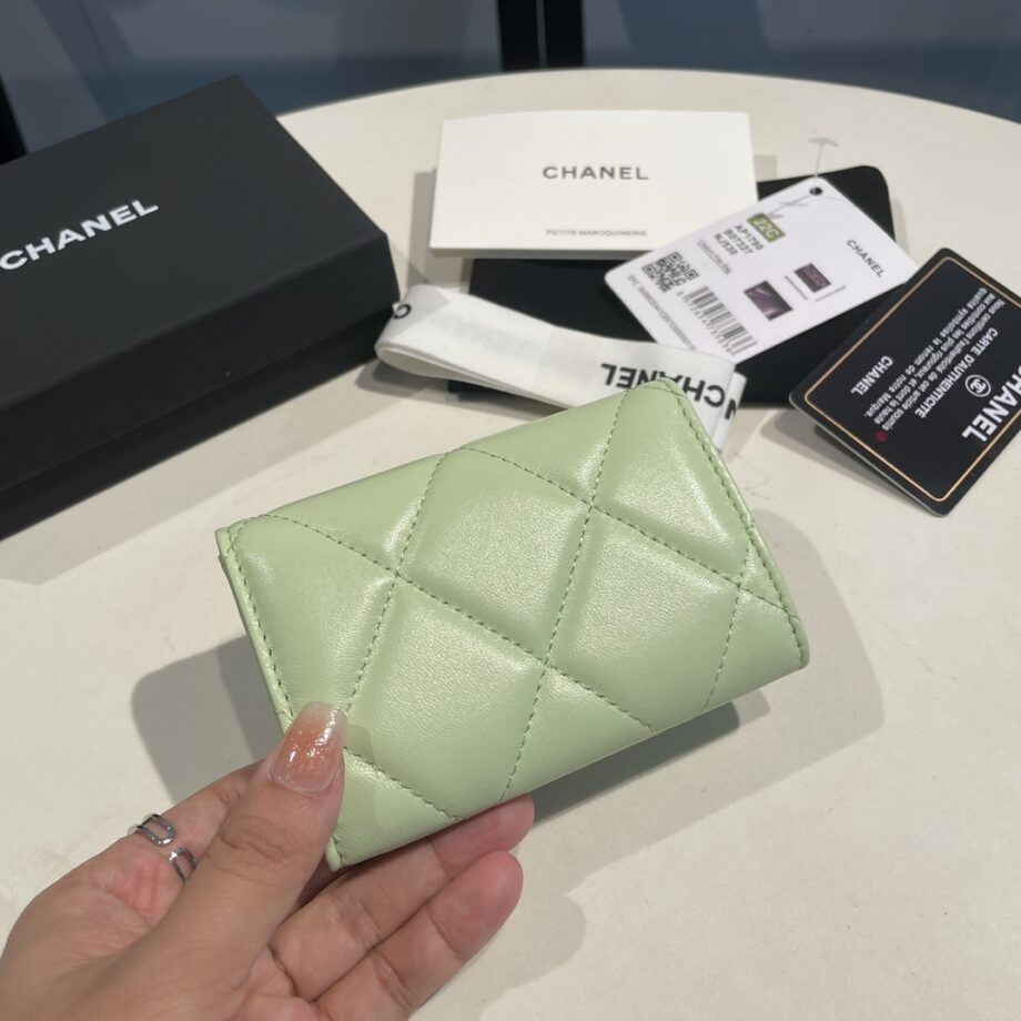 Chanel Light Green 19 Wallet