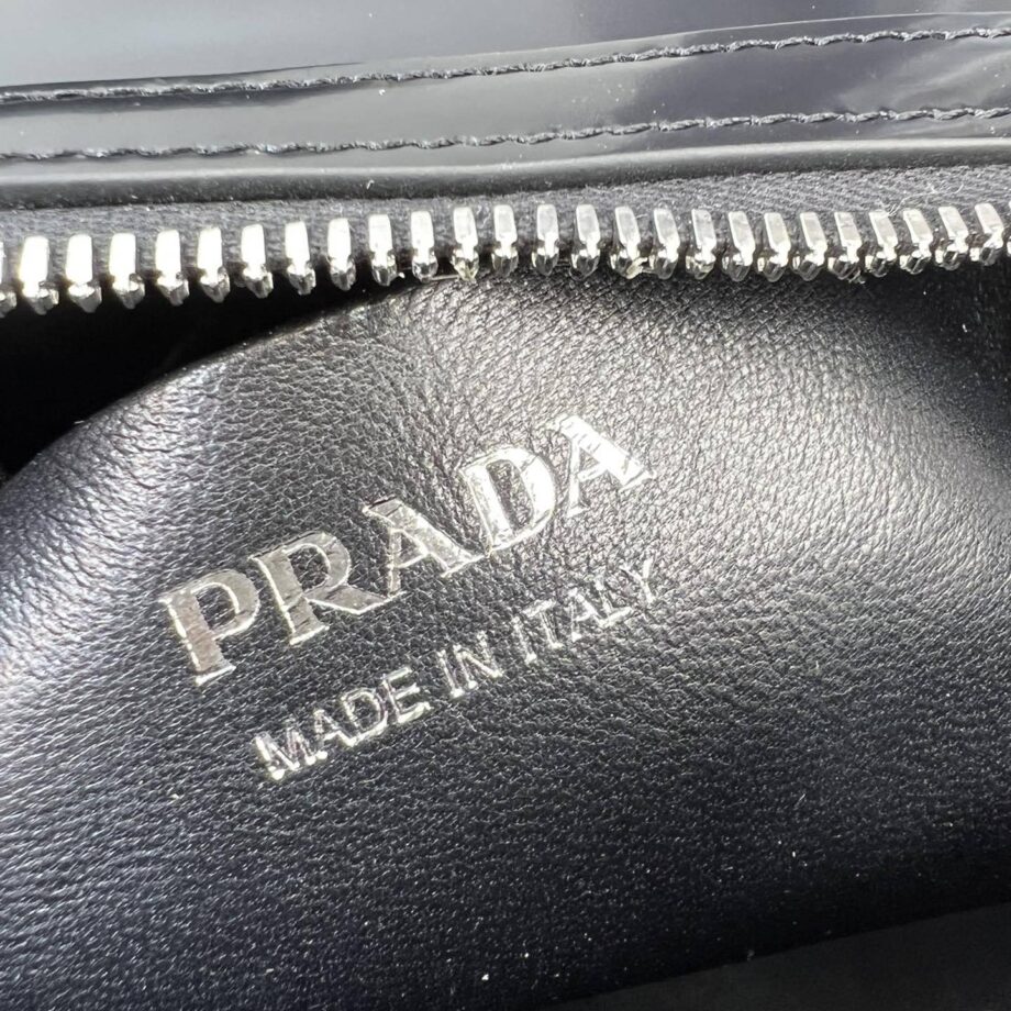 PRADA 1BA365 Black Medium Brushed Leather Prada Supernova Handbag