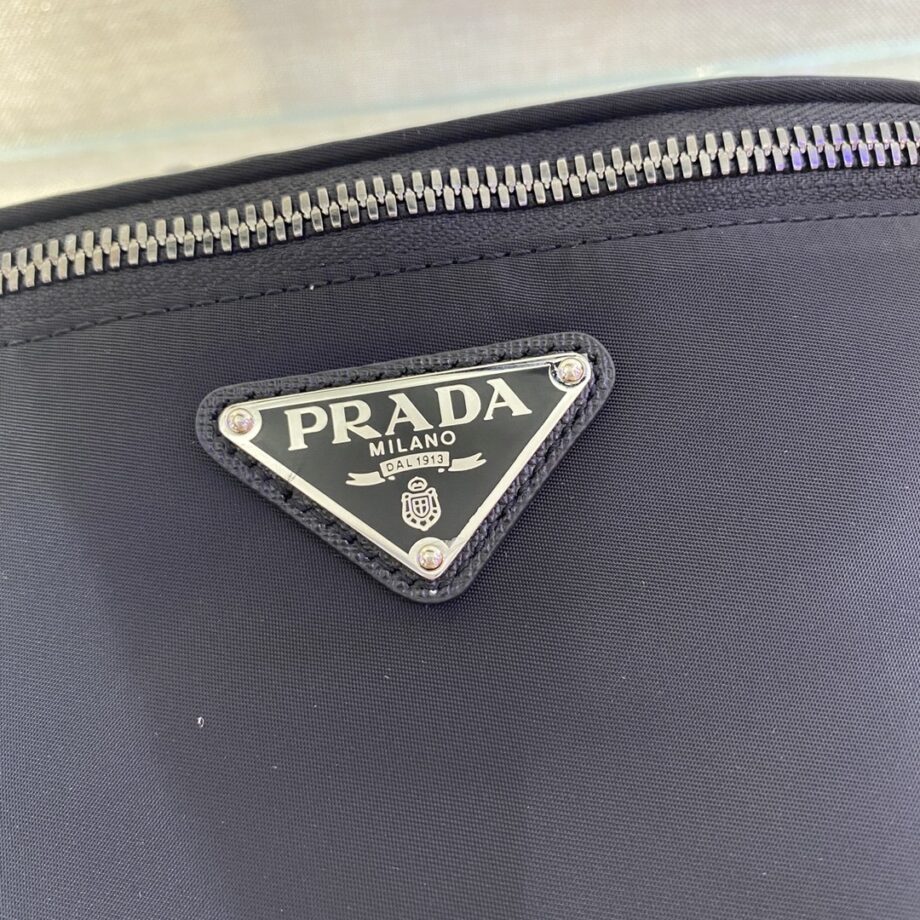 PRADA 2VL033 Black Canvas Minimalism Chest Bag/Waist Bag