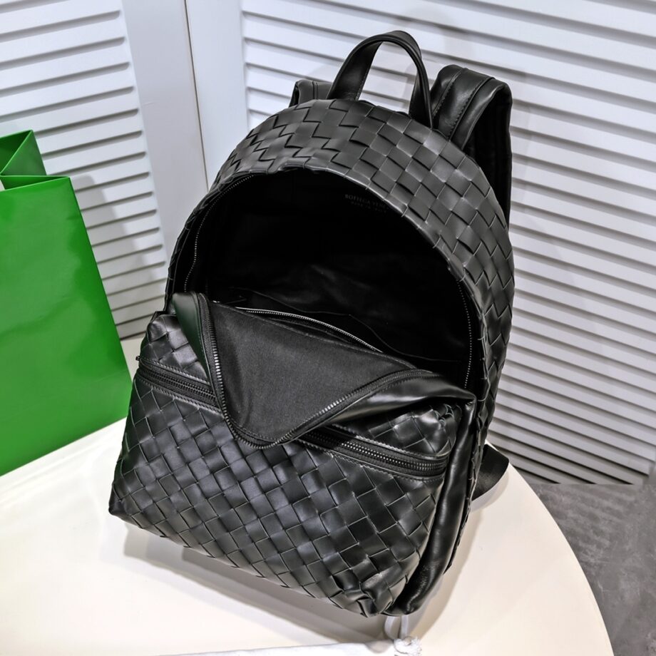 Bottega Veneta 6619 Black Woven Backpack