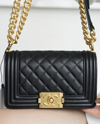 Chanel Black France Haas Calf Leather Small Boy Chanel Handbag