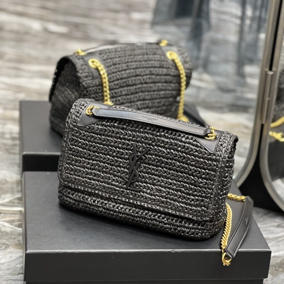 YSL 633158 Niki Raffia Woven Bag 4 Colors Available