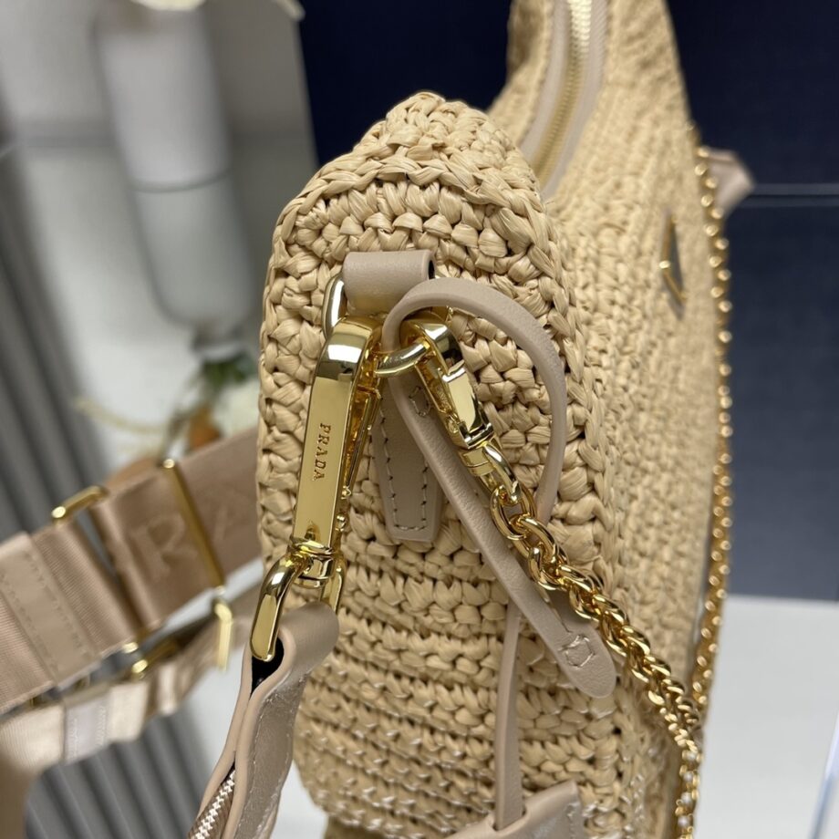 PRADA 1BH204 Handmade Raffia Woven Women'S Bag