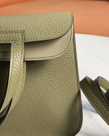 hermès halzan 25 bag grass green