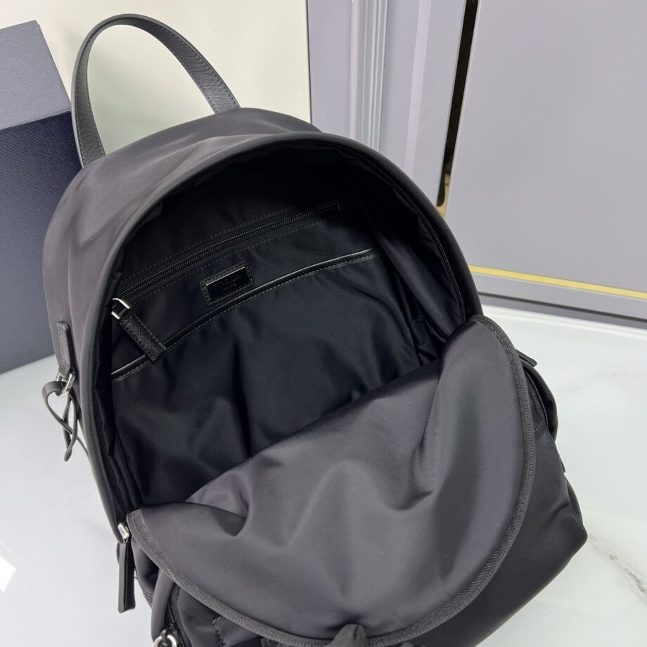 PRADA 2V066 Saffiano Leather & Imported Nylon Fabric Backpack