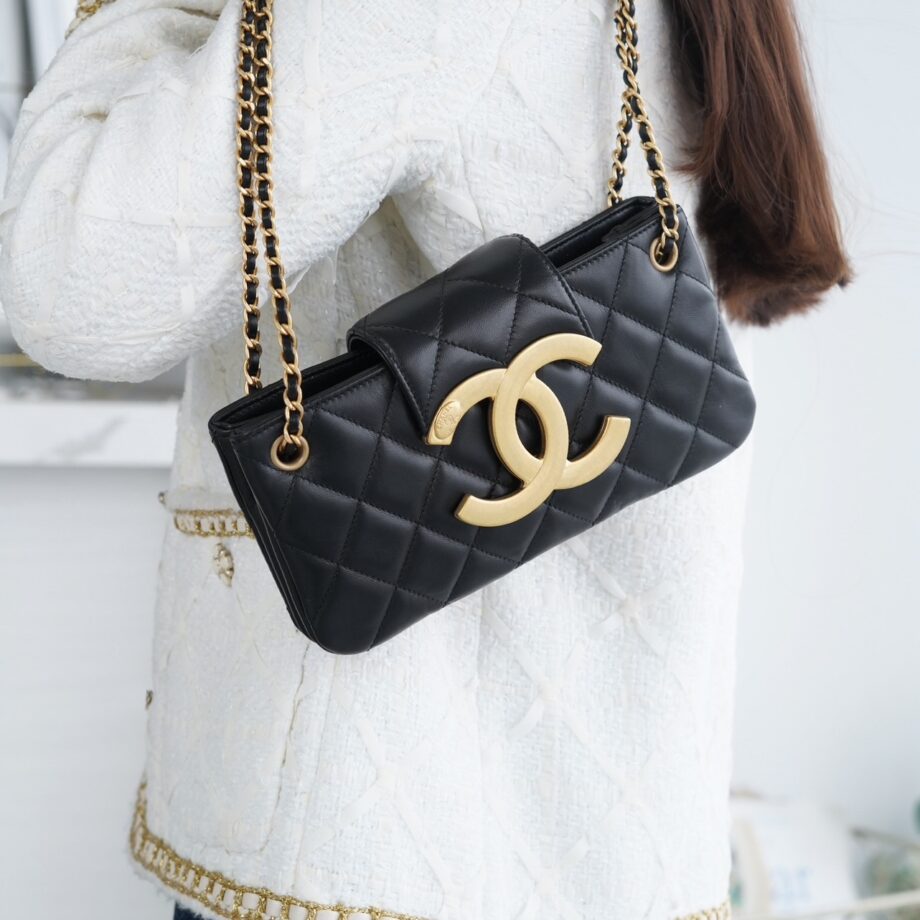 Chanel 24C Vintage Lambskin Baguette Bag