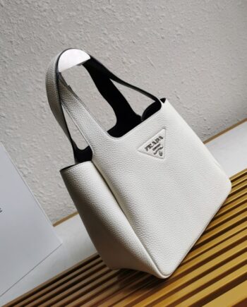 prada 1bg335 vegetable basket bucket bag calf leather vegetable basket tote underarm bag, with sheepskin lining