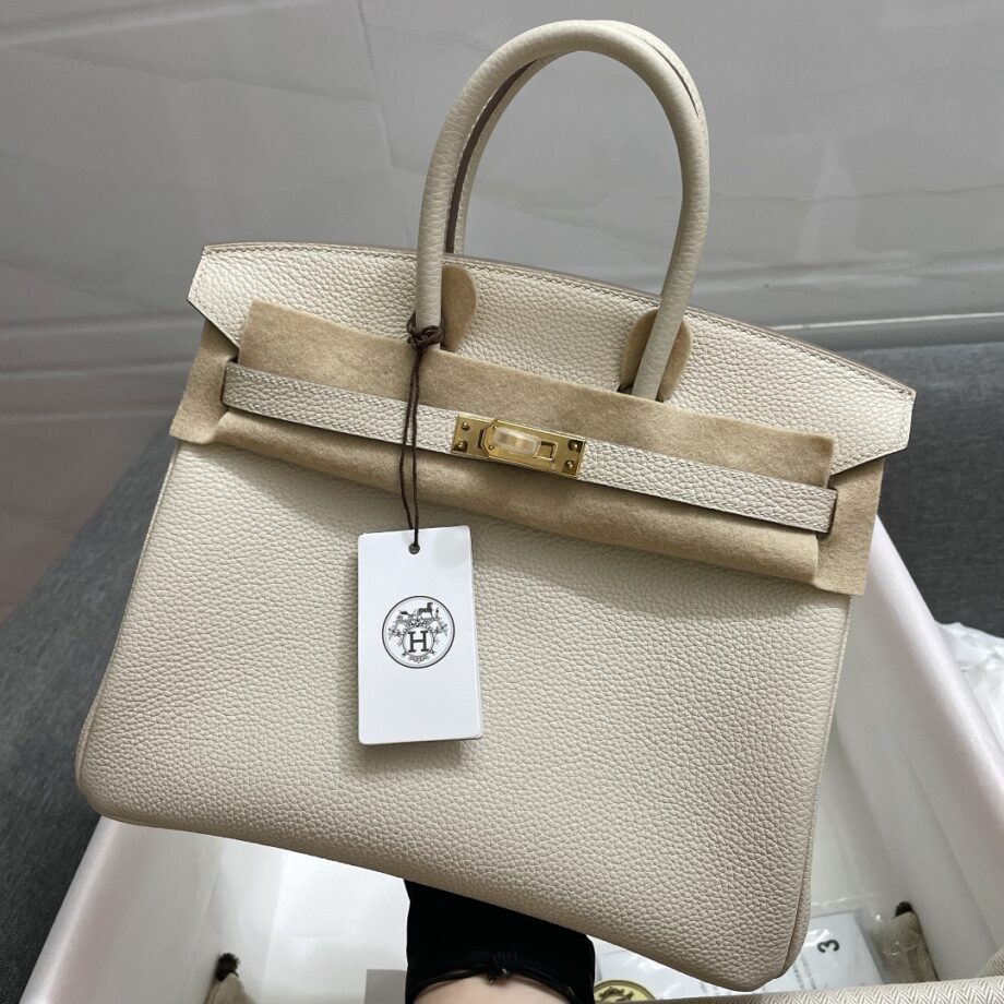 HermèS Birkin25 Milkshake White Togo Cowhide Handmade Sewing Birkin25