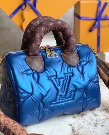 louis vuitton m20973 blue down feather pillow bag speedy series