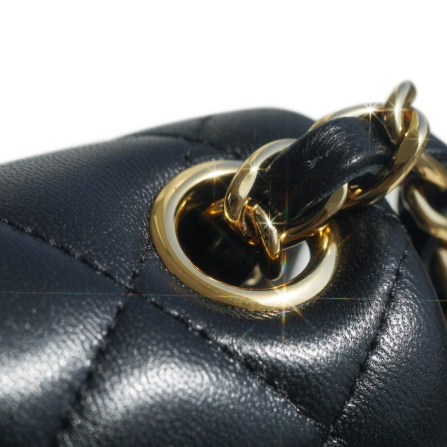 Chanel Black & Gold Hardware French Imported Lambskin Mini Flap Bag