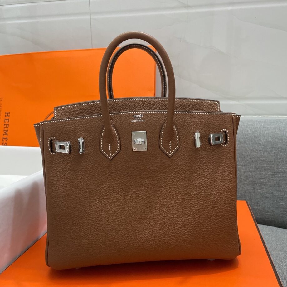 HermèS Birkin25 Brown Togo Cowhide Handmade Sewing Birkin25