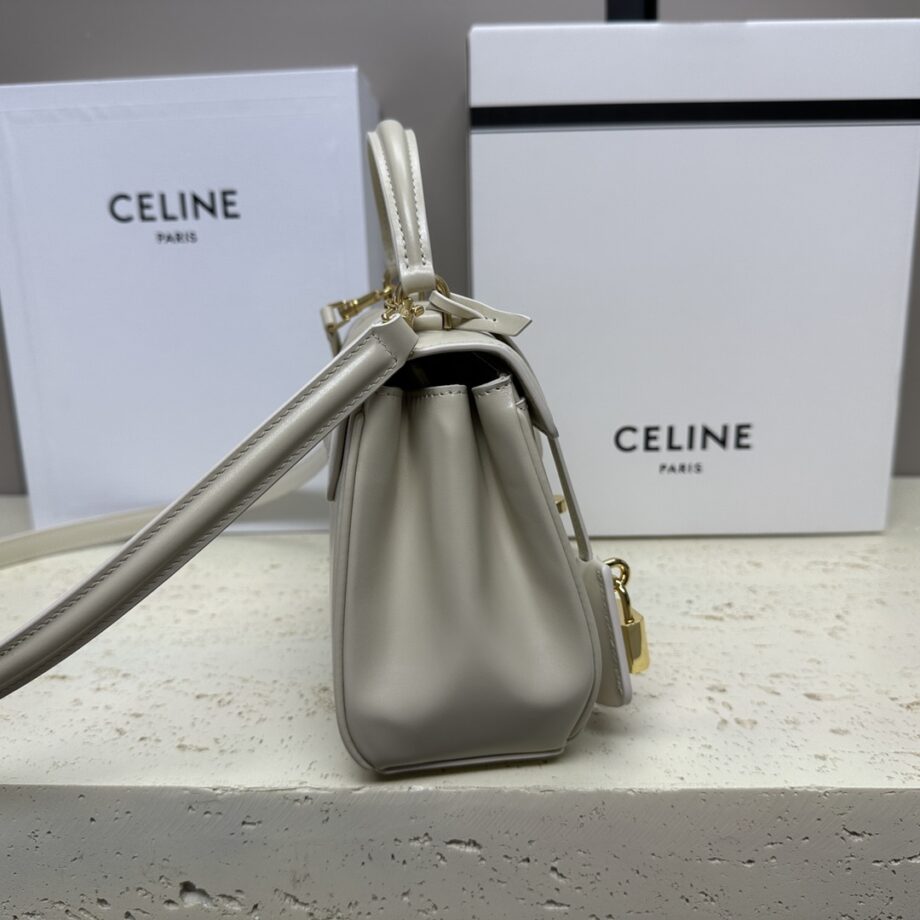 Celine 197983 White Mini 16 In Satinated Calfskin