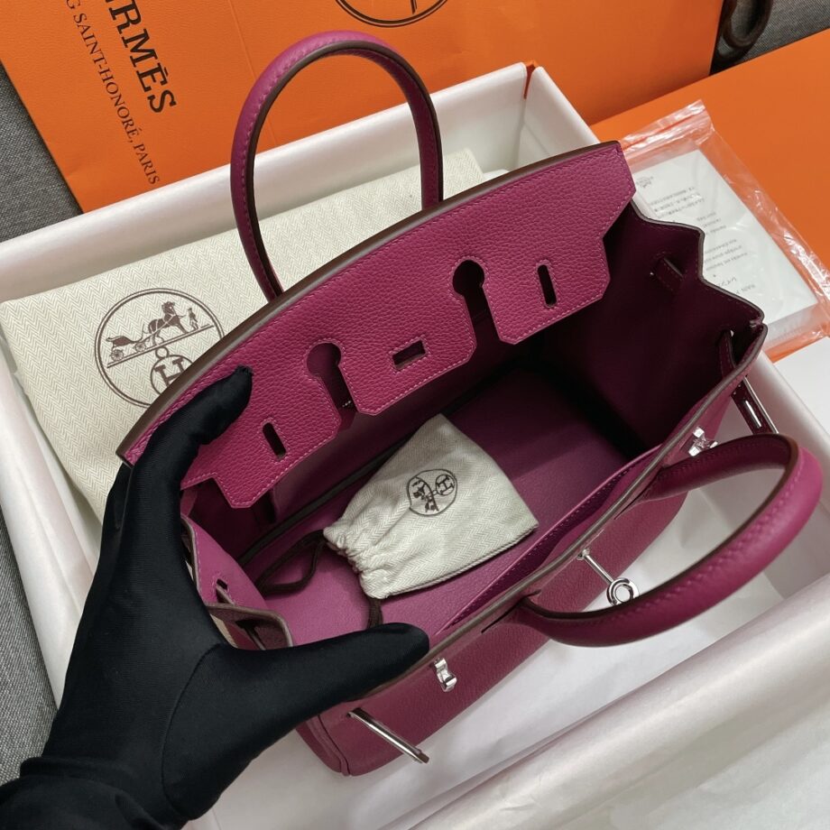 HermèS Birkin25 Rose Violet Togo Leather Hand-Stitched Birkin 25