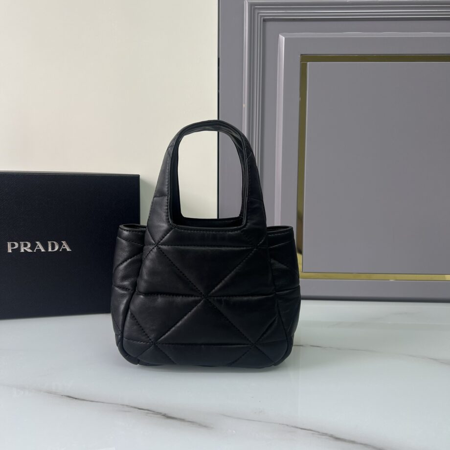 PRADA 1BG451 Small Nappa-Leather Tote Bag With Topstitching