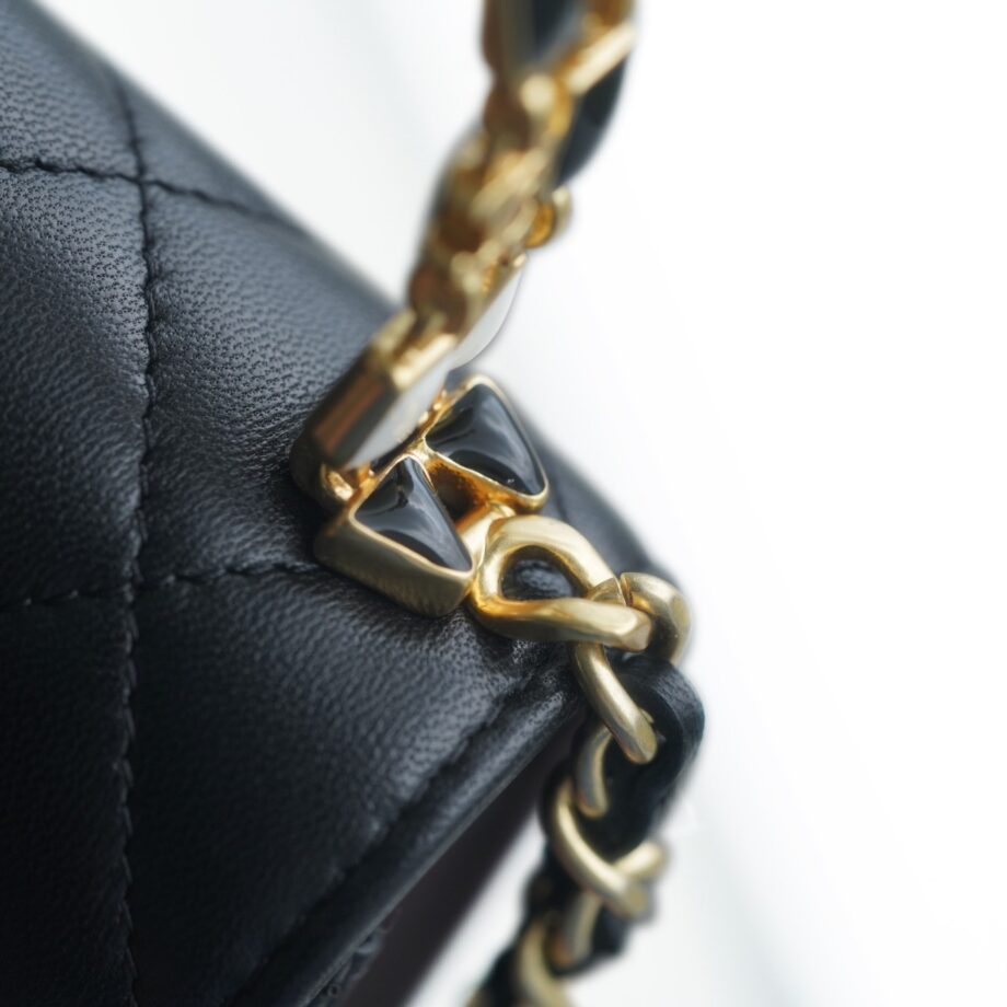 Chanel Black Medium Enamel Buckle Kelly Bag