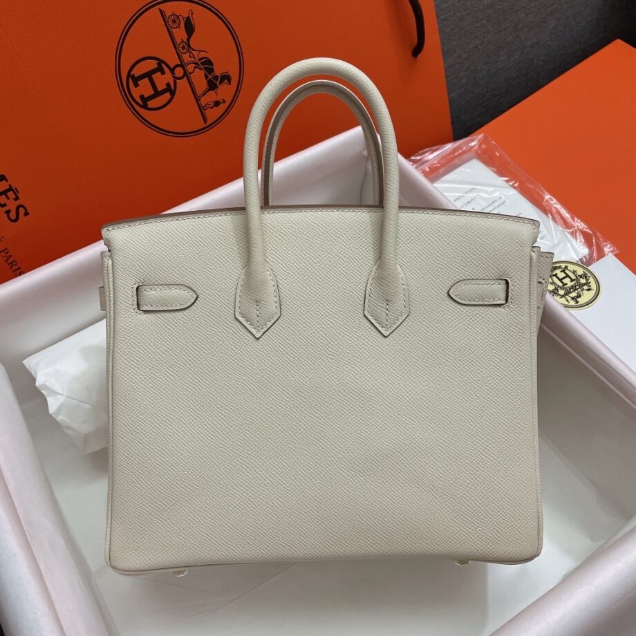 HermèS Birkin25 White Epsom Leather Silver Hardware Handmade Birkin25