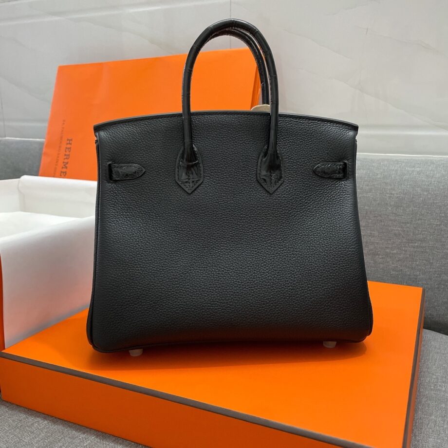 HermèS Birkin25 Black Touch Togop & Crocodile Skin Hand-Stitched Birkin25