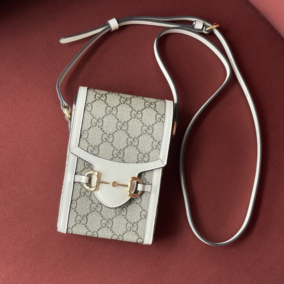 gucci 625615 white leather trim horsebit buckle 1955 mini bag