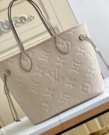 louis vuitton m45684 white neverfull medium handbag