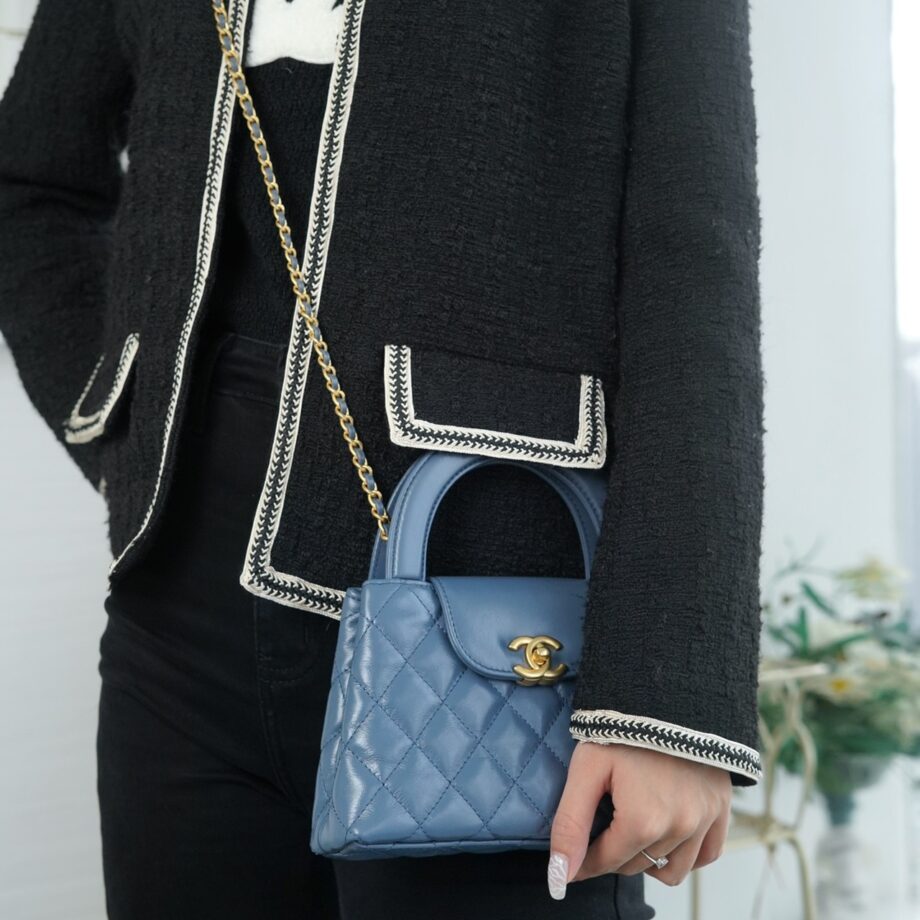 Chanel AS4416 23K Light Blue Large Kelly Handle Bag