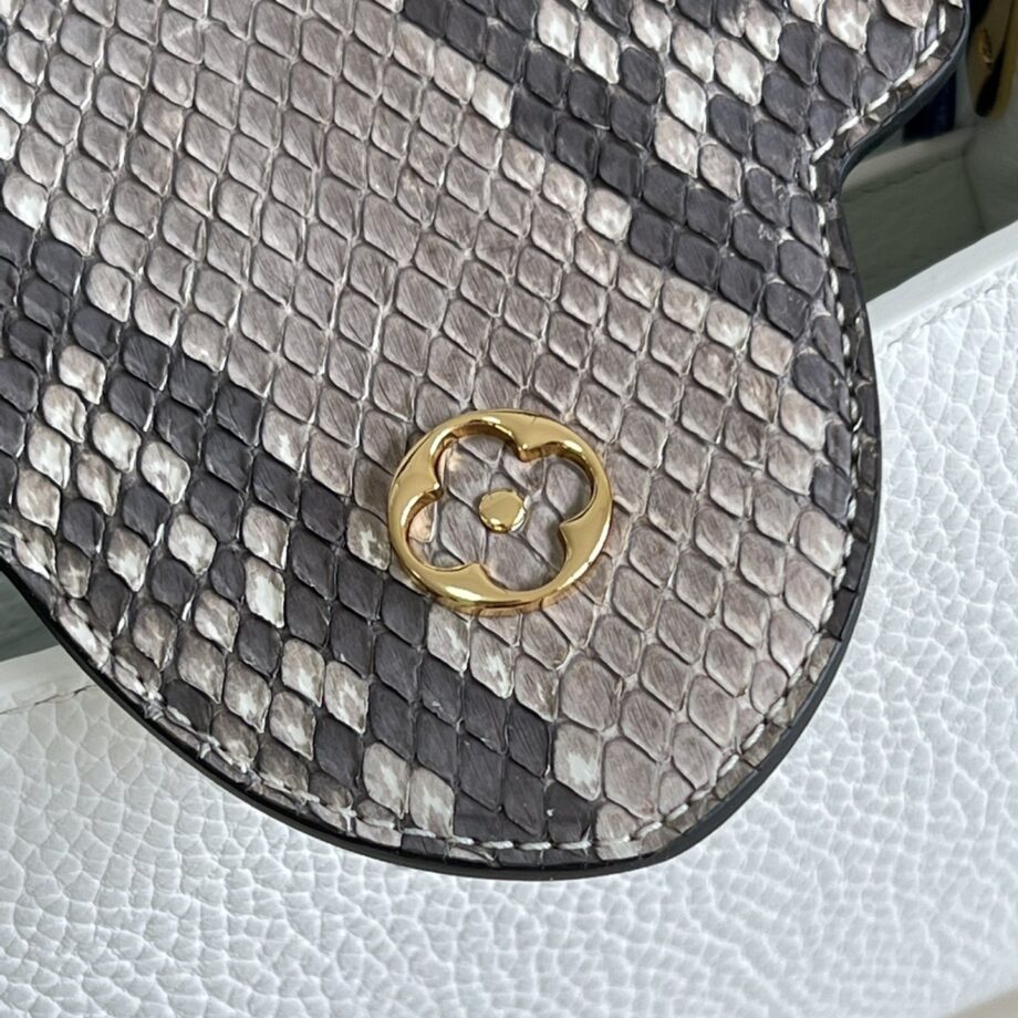 Louis Vuitton M99387 White Cowhide With Python Pattern Capucines Bb Handbag