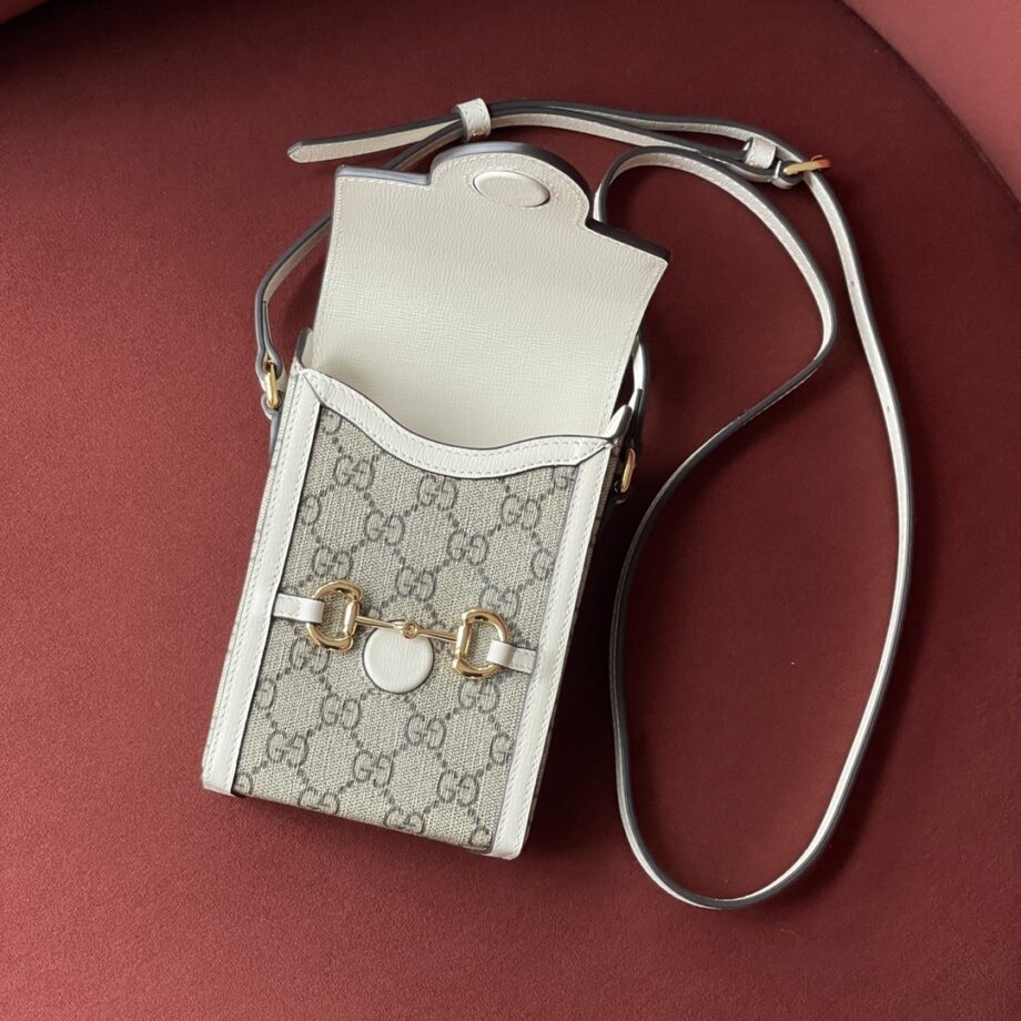 gucci 625615 white leather trim horsebit buckle 1955 mini bag