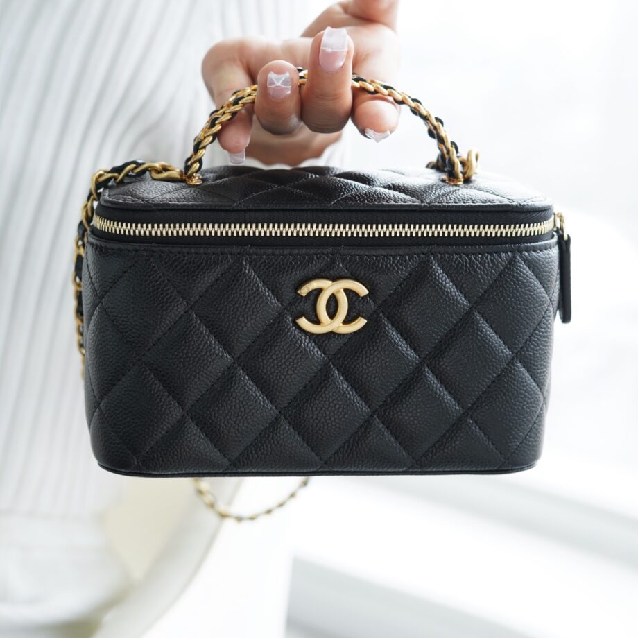 Chanel Black Calfskin S French Imported Calfskin Hollow-Out Long Box