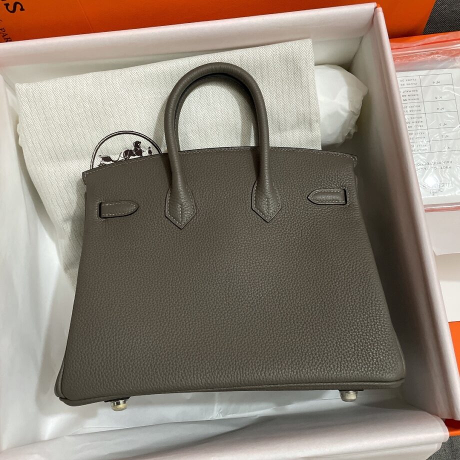 HermèS Gray Silver Hardware Togo Cowhide Handmade Sewing Birkin25