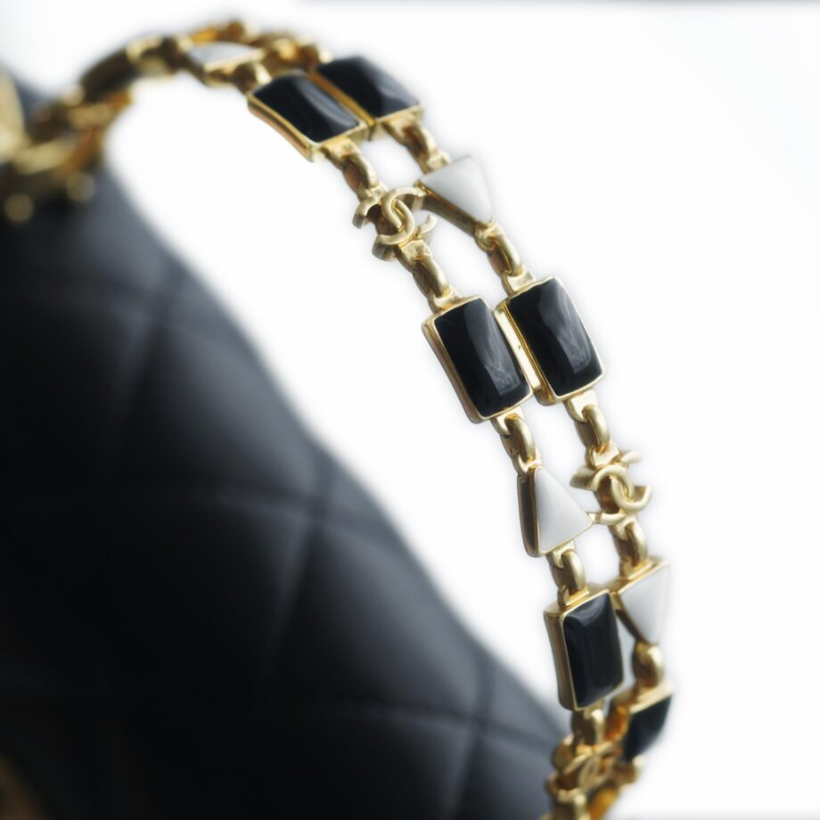 Chanel Black Medium Enamel Buckle Kelly Bag