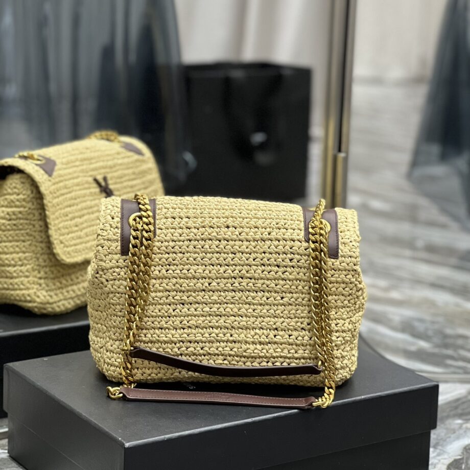 YSL 633158 Niki Raffia Woven Bag 4 Colors Available