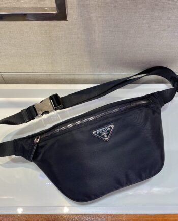 PRADA 2VL033 Black Canvas Minimalism Chest Bag/Waist Bag